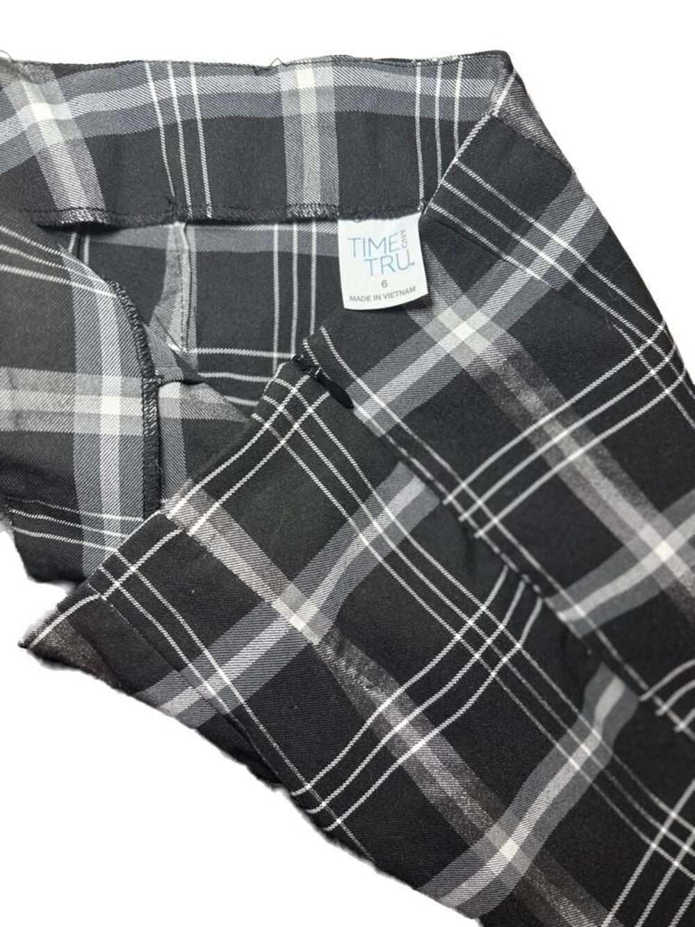 Time And Tru Pants Womens Size 12 Black White Gray Stretch Partial New Tag - Picture 2 of 3